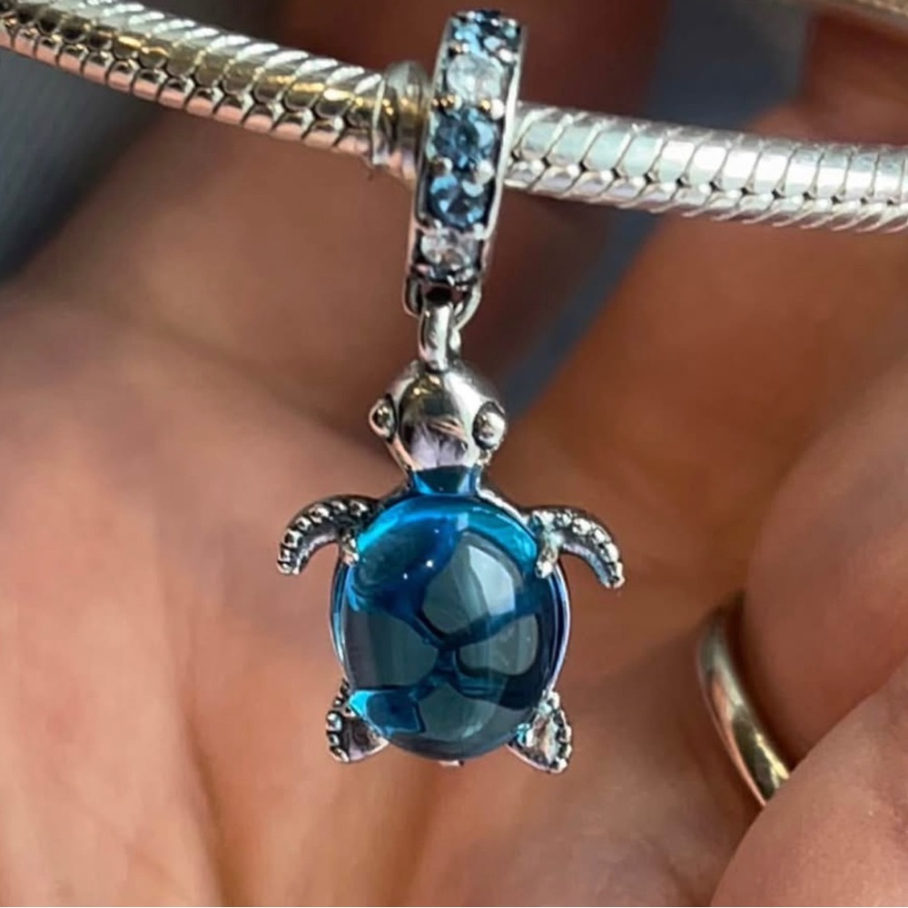 Oceanic Blue Turtle Necklace Pendant bangles charms for Pandora bracelets